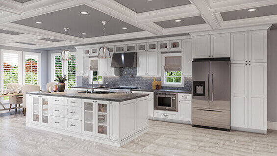 Wholesale RTA Oven and Pantry Cabinets of Shaker White for Kitchen ...