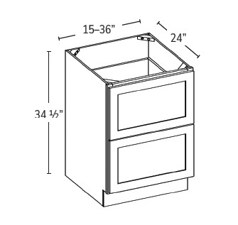 2 Drawer Base Cabinets