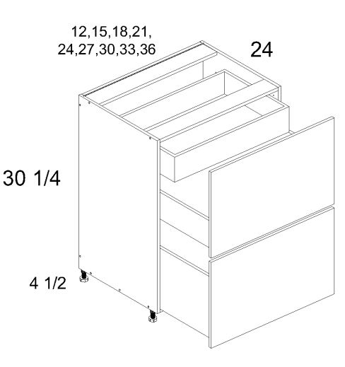 Two Drawer Bases with Inner Drawer