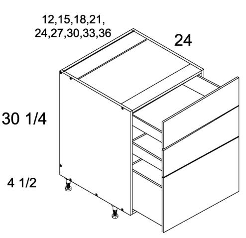 Three Drawer Desk Base