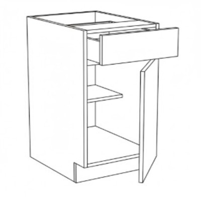 Base Cabinet with Single Drawer Single Door and Single Shelf