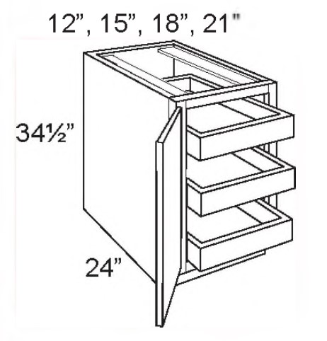 Base Full Height Single Door Cabinet With 3 Roullout Tray