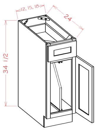 Kitchen Cabinet Kings TD12 Broadway White Base Tray Divider