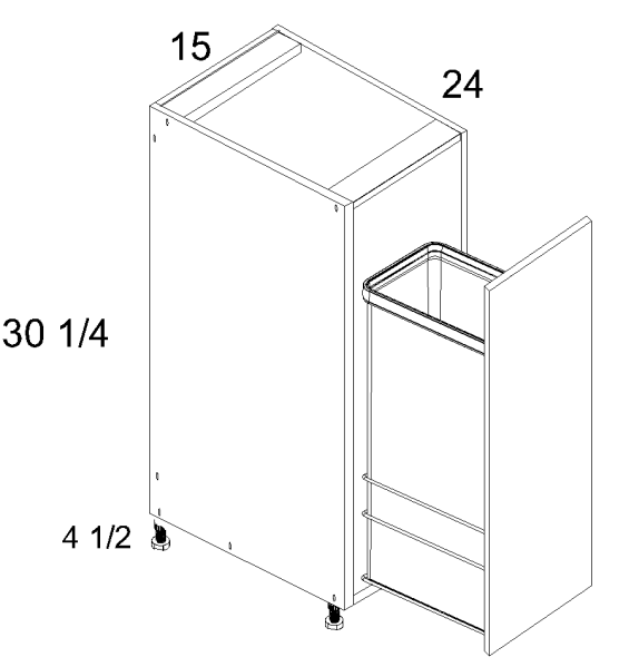 Full Height Single Trashcan Base Cabinet