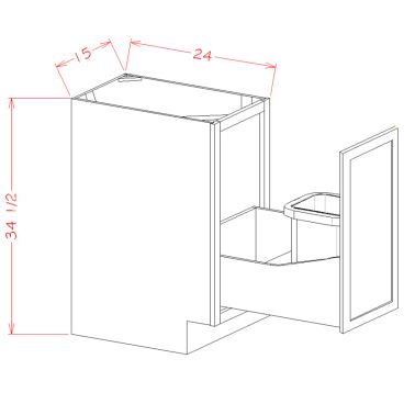 Full Height Door Base Kit With Single Trashcan Pullout