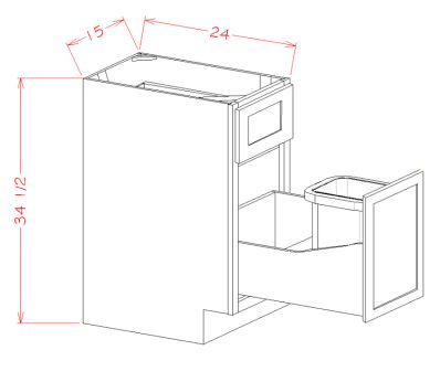 Single Door Single Drawer Base Kit With Single Trashcan Pullout