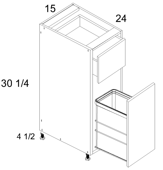 Base Cabinet with Single Trashcan