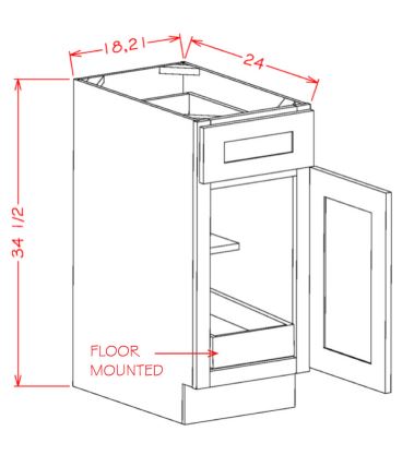 Single Door Single Drawer One Rollout Shelf Base Kit