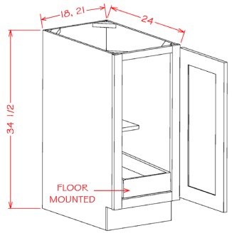 Single Full Height Door One Rollout Shelf Base Kit