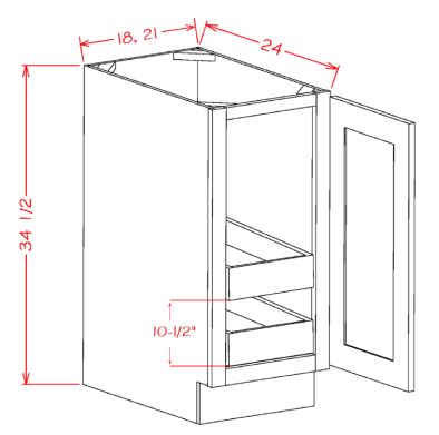 Single Full Height Door Two Rollout Shelf Base Kit