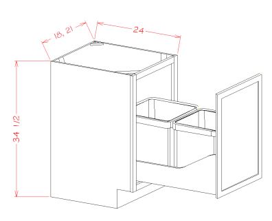 Full Height Door Base Kit With Double Trashcan Pullout