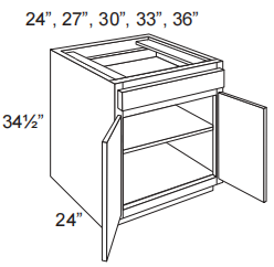 2 Door Base Cabinet With 1 Drawer