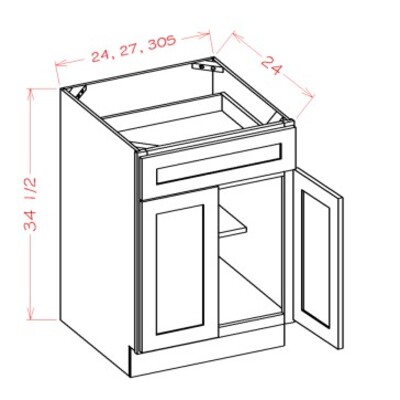 Double Door Single Drawer Bases