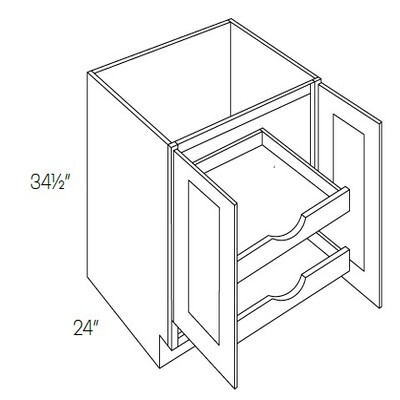 Full Height 1 Drawer Double Doors Base Cabinet With 2 POS