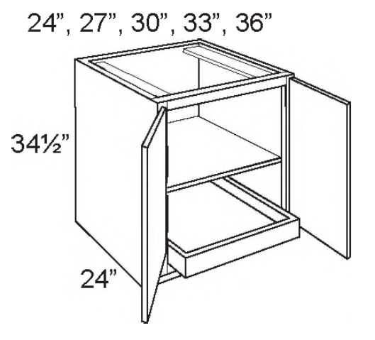 Base Full Height Double Door Cabinet With 1 Roullout Tray