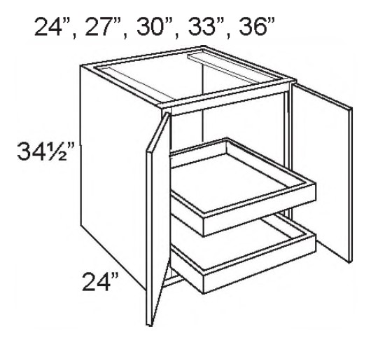 Base Full Height Double Door Cabinet With 2 Roullout Tray