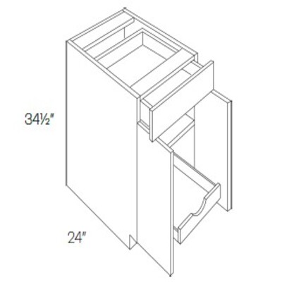 1 Drawer 2 Door Base Cabinet W-1 POS