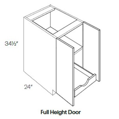 Full Height 1 Drawer 2 Door Base Cabinet W-1