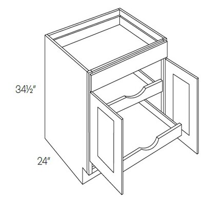 1 Drawer Double Doors Base Cabinet With 2 POS