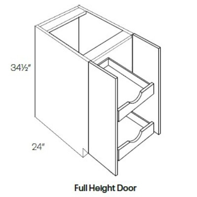 Full Height 1 Drawer 2 Door Base Cabinet W-2