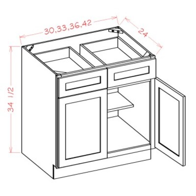 Double Door Double Drawer Bases