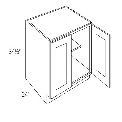 Full Height 2 Drawer Double Doors Base Cabinet