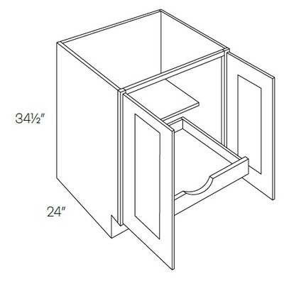Full Height 2 Drawer Double Doors Base Cabinet With 1 POS