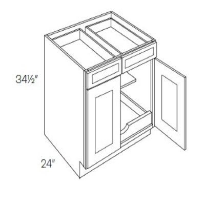 Double Drawer & 4 Door Base Cabinet With 2 POS