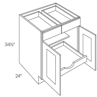 2 Drawer Double Doors Base Cabinet With 1 POS