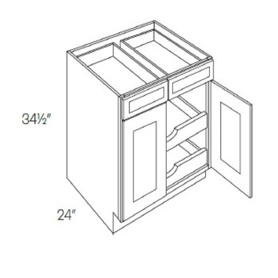 Double Drawer & Door Base Cabinet With 2 POS