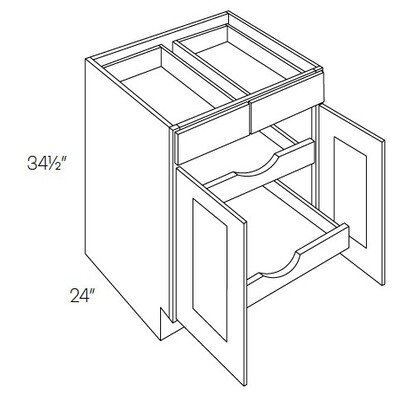 2 Drawer Double Doors Base Cabinet With 2 POS