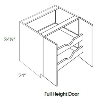 Full Height 2 Drawer & Door Base Cabinet W-2
