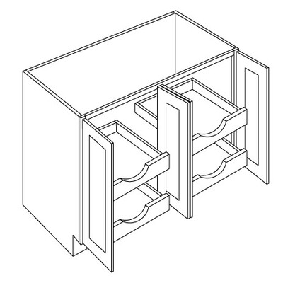 Full Height 2 Drawer Four Doors Base Cabinet With 2 POS
