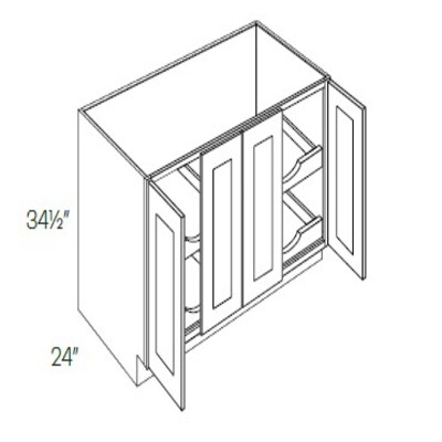 Full Height Double Drawer & 4 Door Base Cabinet With 4 POS