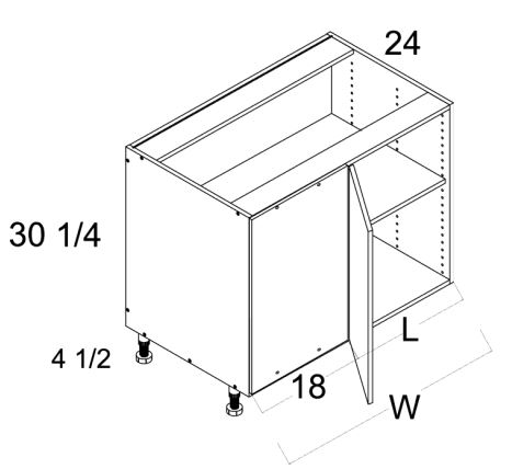 Full Height One Door Blind Base
