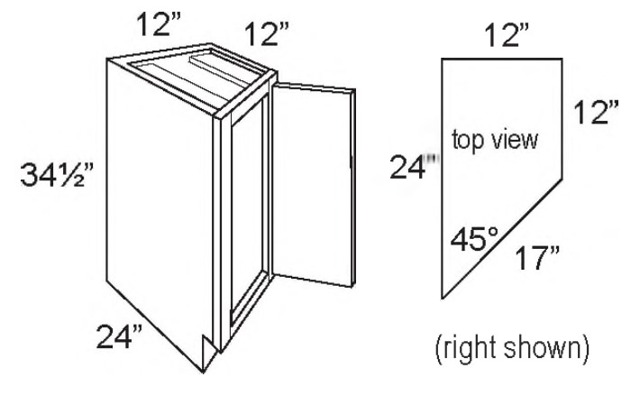 Full Height Single Door Base End Angle
