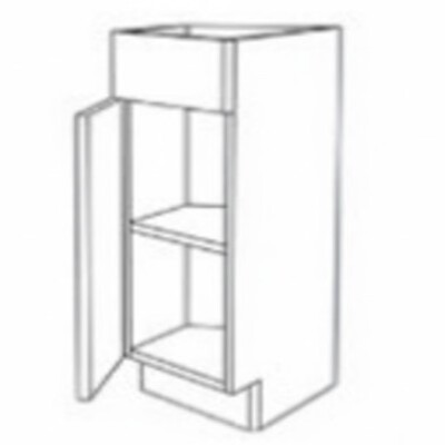 Base End Angle Cabinet with Single False Drawer Single Door and Single Shelf