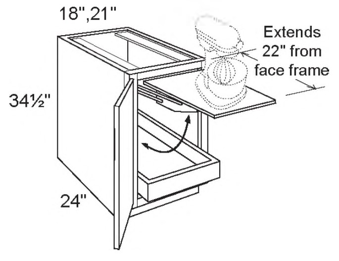 Full Height Door Base Mixer Shelf