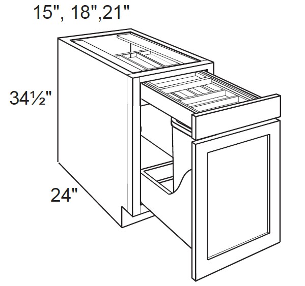 Base Waste 2-Tier Top Drawer