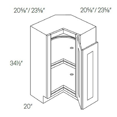 Single Door Carousel Corner Base Cabinet