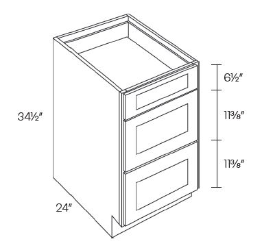 3 Drawer Base Cabinets