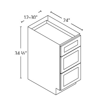 3 Drawer Base Cabinets