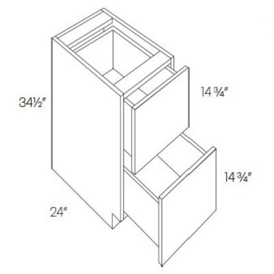 2 Drawer Base Cabinet