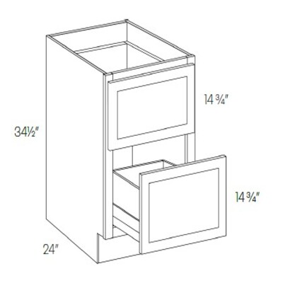 2 Drawer Base Cabinet