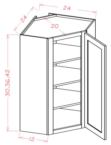 Diagonal Corner Wall Cabinet
