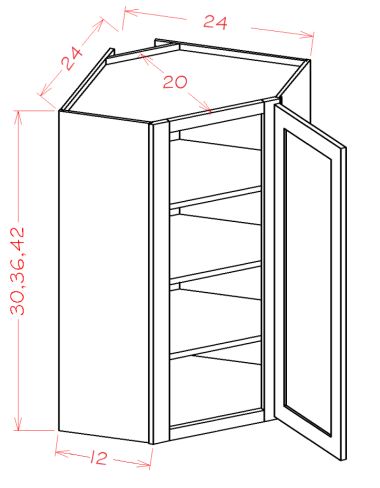 Diagonal Corner Wall Cabinet