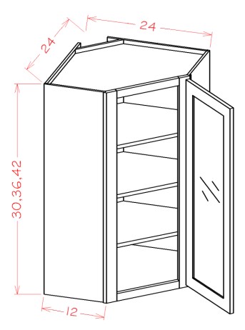 Glass Door Diagonal Wall Cabinet