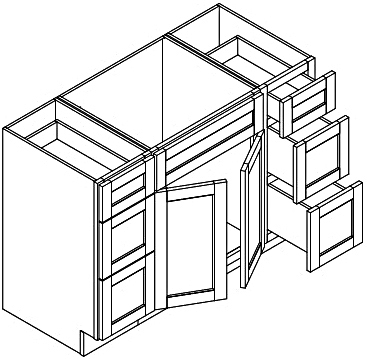 Vanity Sink Bases-1 Dummy Drawer Face 2 Door