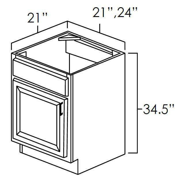 Vanity Sink Bases-Single Door Single Drawer Front