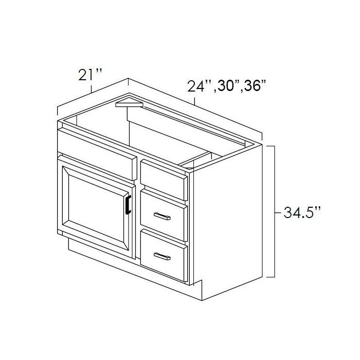 Vanity Combo Bases-Drawers Right